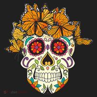 Skull Lover Dia De Los Muertos Monarch Butterfly Sugar Hat thumb 2