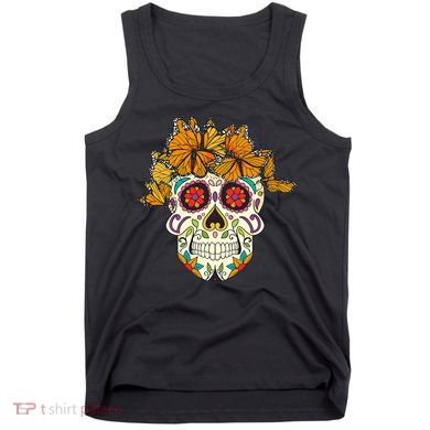 Skull Lover Dia De Los Muertos Monarch Butterfly Sugar Tank Top