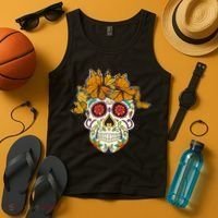 Skull Lover Dia De Los Muertos Monarch Butterfly Sugar Tank Top thumb 4