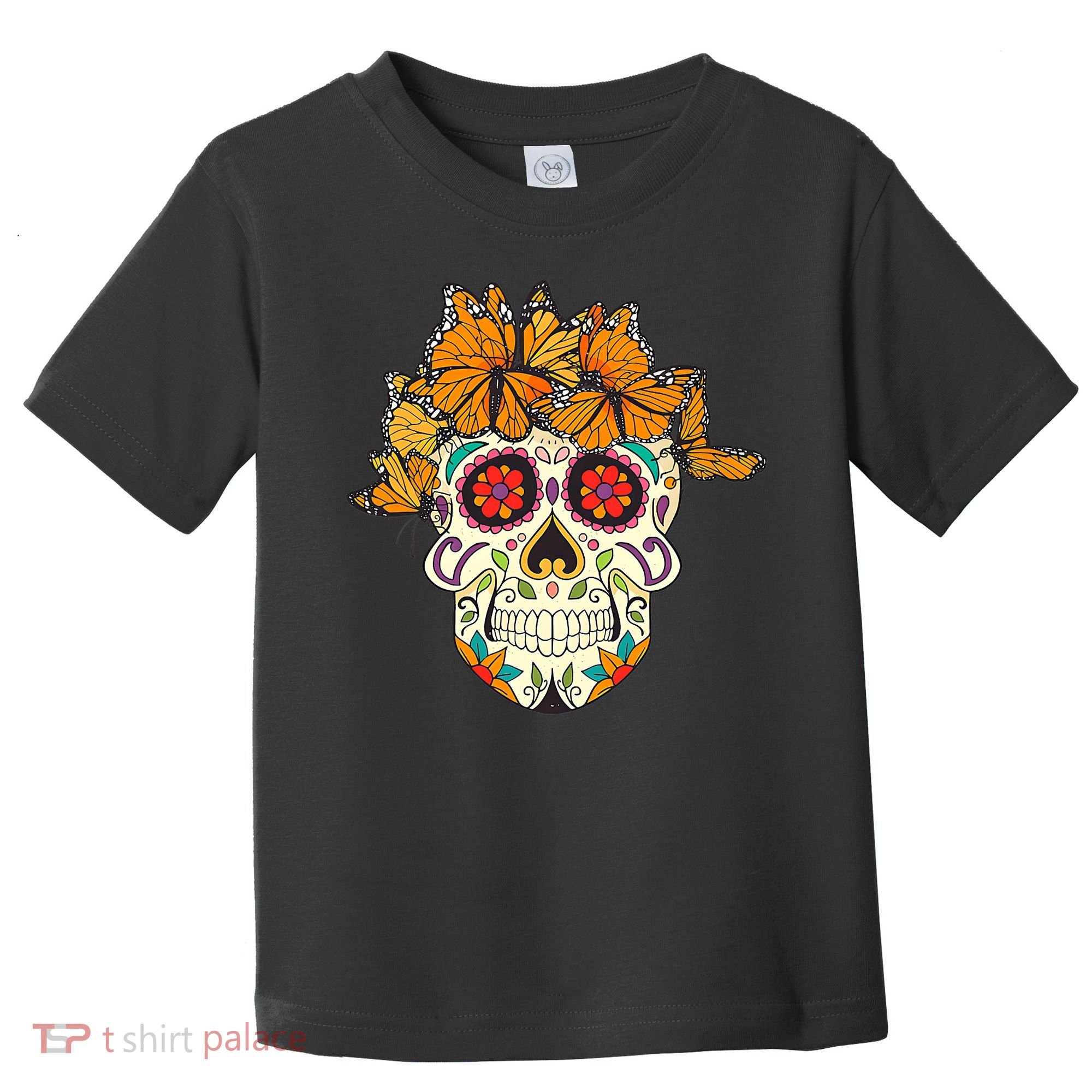 Skull Lover Dia De Los Muertos Monarch Butterfly Sugar Toddler T-Shirt