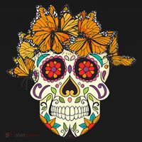 Skull Lover Dia De Los Muertos Monarch Butterfly Sugar Toddler T-Shirt thumb 4