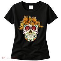 Skull Lover Dia De Los Muertos Monarch Butterfly Sugar Women's T-Shirt thumb 0