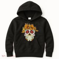 Skull Lover Dia De Los Muertos Monarch Butterfly Sugar Kids Hoodie thumb 0