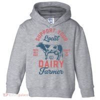 Support Local Dairy Farmer Toddler Hoodie thumb 0