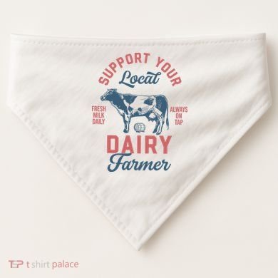 Support Local Dairy Farmer USA-Made Doggie Bandana