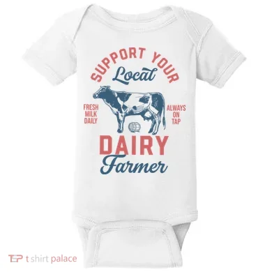 Support Local Dairy Farmer Baby Bodysuit