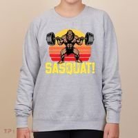 Sasquat! Leg Day Weightlifting Bigfoot Squat Funny Gym Women's Sweatshirt thumb 0