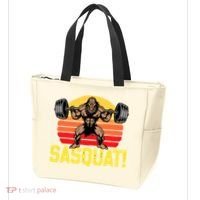 Sasquat! Leg Day Weightlifting Bigfoot Squat Funny Gym Tote Bag thumb 3