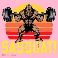 Sasquat! Leg Day Weightlifting Bigfoot Squat Funny Gym Coaster thumb 2