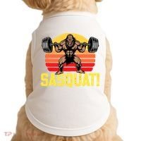 Sasquat! Leg Day Weightlifting Bigfoot Squat Funny Gym Doggie Tank thumb 0