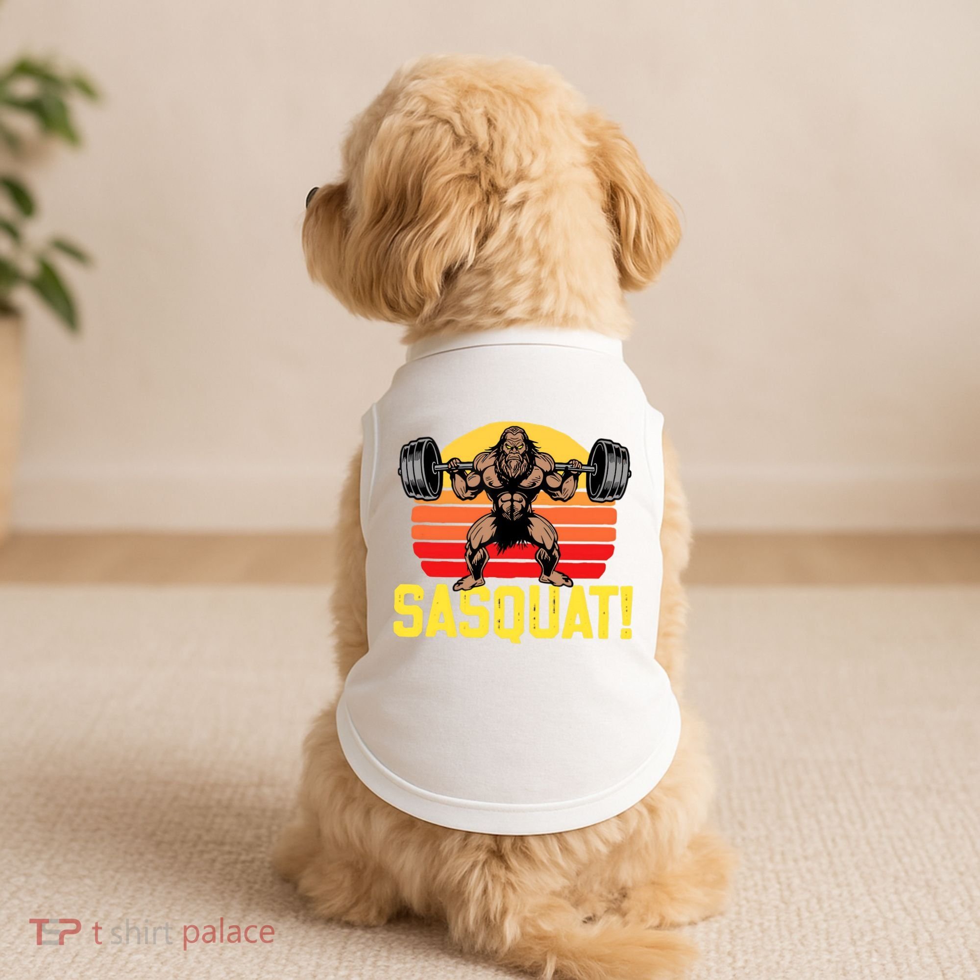 Sasquat! Leg Day Weightlifting Bigfoot Squat Funny Gym Doggie Tank