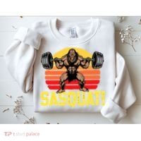 Sasquat! Leg Day Weightlifting Bigfoot Squat Funny Gym Sweatshirt thumb 2