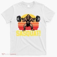 Sasquat! Leg Day Weightlifting Bigfoot Squat Funny Gym T-Shirt thumb 0