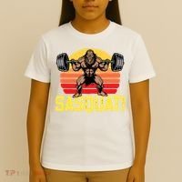 Sasquat! Leg Day Weightlifting Bigfoot Squat Funny Gym T-Shirt thumb 4