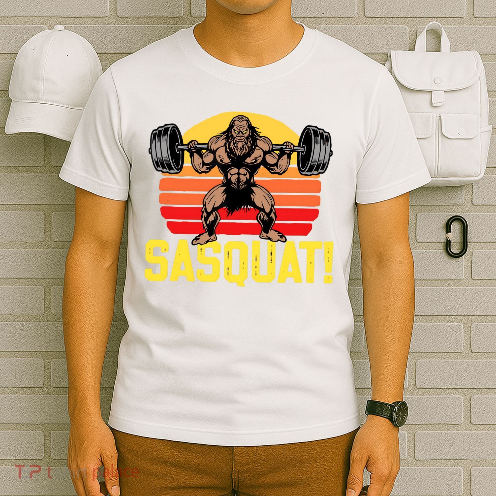 Sasquat! Leg Day Weightlifting Bigfoot Squat Funny Gym T-Shirt