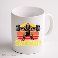 Sasquat! Leg Day Weightlifting Bigfoot Squat Funny Gym Coffee Mug thumb 1