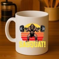 Sasquat! Leg Day Weightlifting Bigfoot Squat Funny Gym Coffee Mug thumb 4