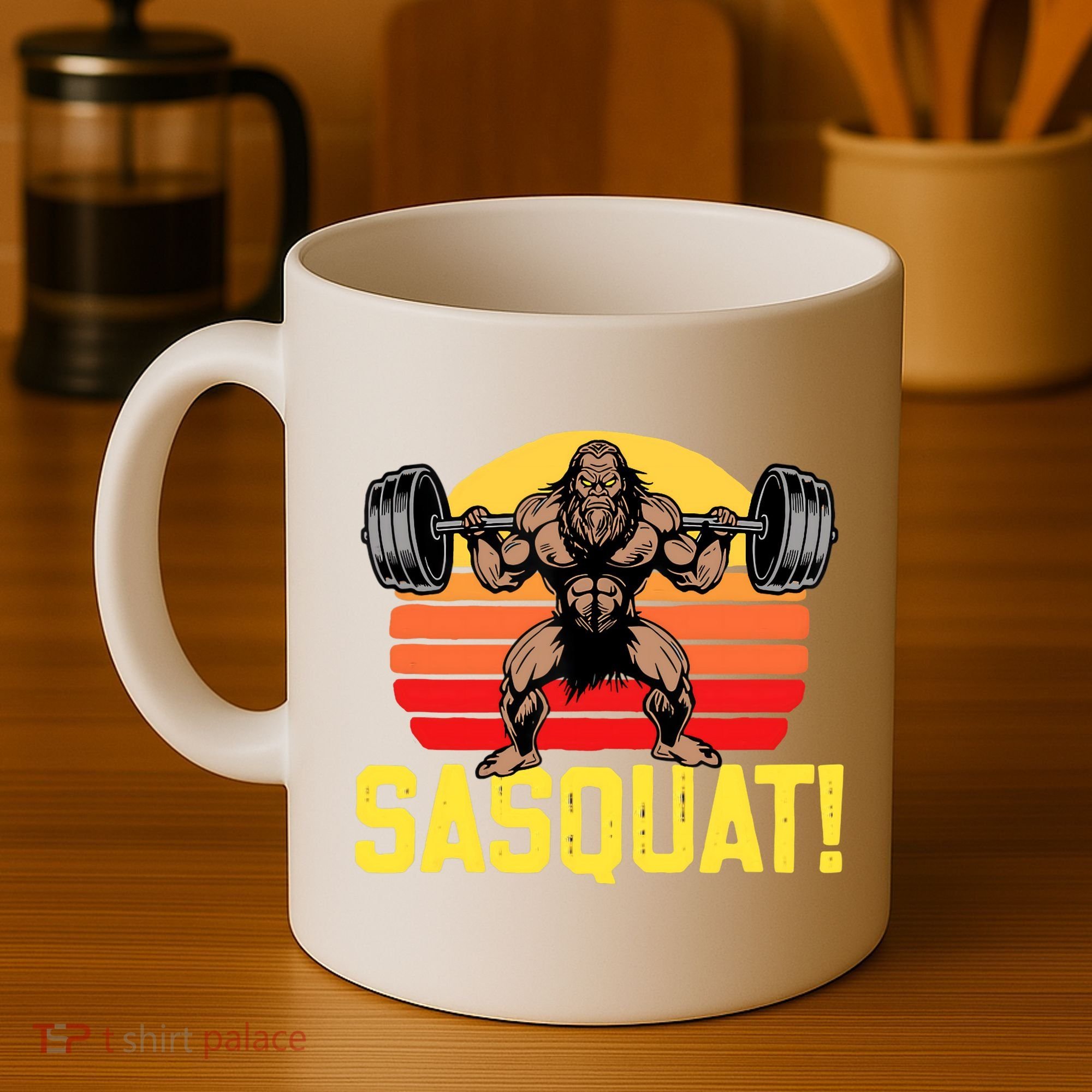 Sasquat! Leg Day Weightlifting Bigfoot Squat Funny Gym Coffee Mug