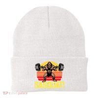 Sasquat! Leg Day Weightlifting Bigfoot Squat Funny Gym Beanie thumb 0