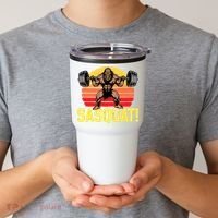 Sasquat! Leg Day Weightlifting Bigfoot Squat Funny Gym Tumbler thumb 2