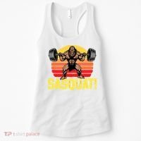 Sasquat! Leg Day Weightlifting Bigfoot Squat Funny Gym Women's Tank Top thumb 0