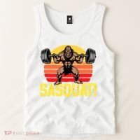 Sasquat! Leg Day Weightlifting Bigfoot Squat Funny Gym Tank Top thumb 2
