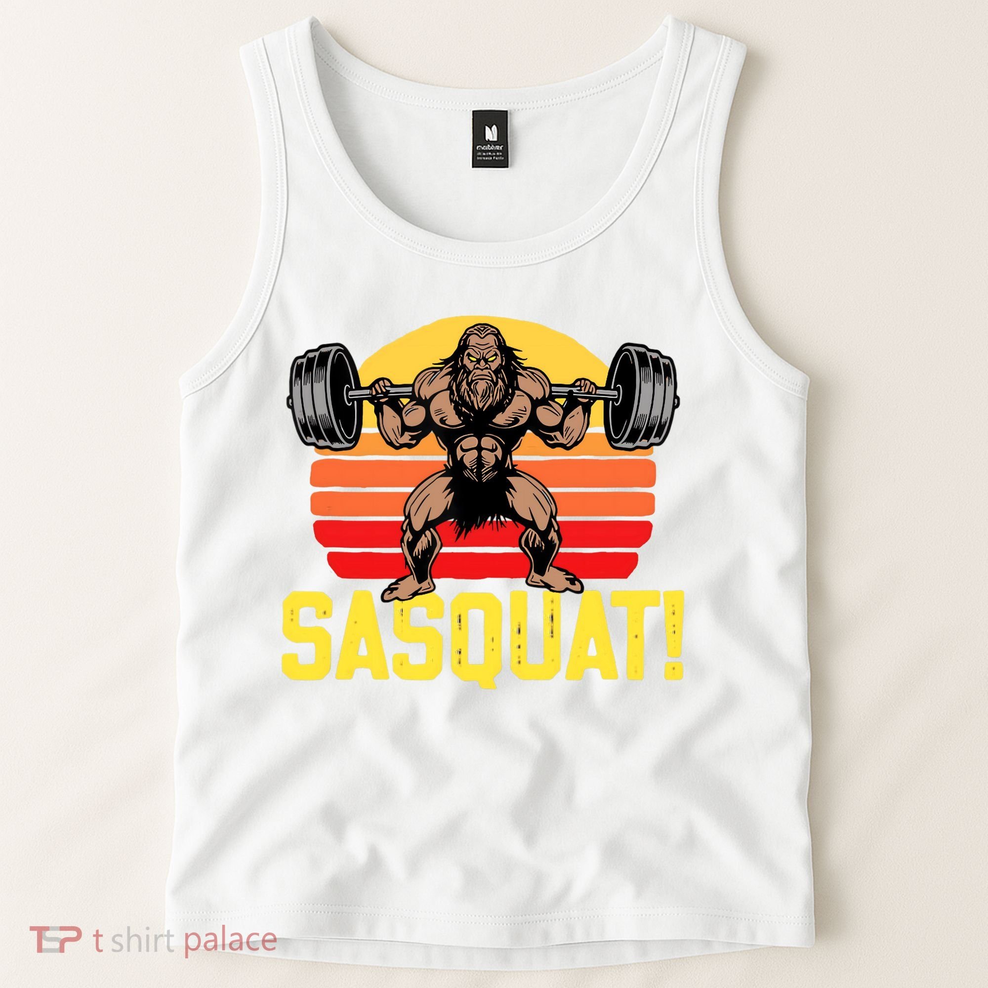 Sasquat! Leg Day Weightlifting Bigfoot Squat Funny Gym Tank Top