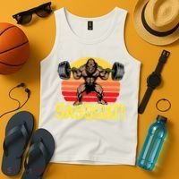 Sasquat! Leg Day Weightlifting Bigfoot Squat Funny Gym Tank Top thumb 4