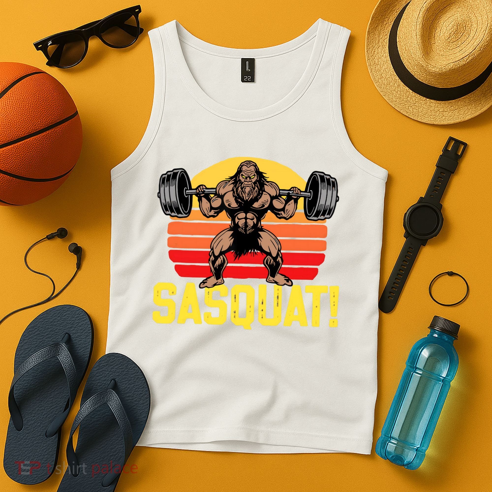 Sasquat! Leg Day Weightlifting Bigfoot Squat Funny Gym Tank Top