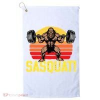 Sasquat! Leg Day Weightlifting Bigfoot Squat Funny Gym Golf Towel thumb 0