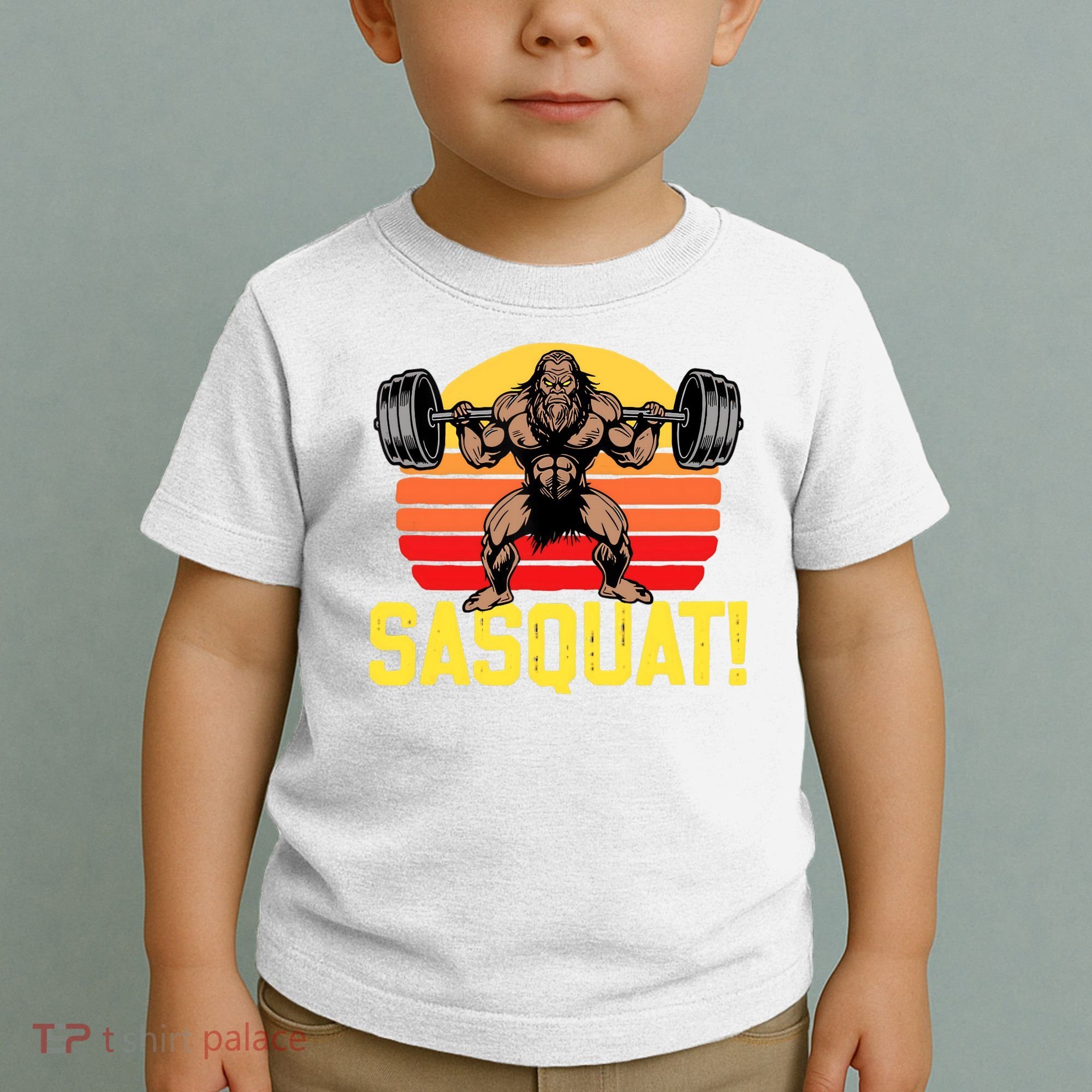 Sasquat! Leg Day Weightlifting Bigfoot Squat Funny Gym Toddler T-Shirt