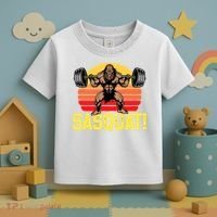 Sasquat! Leg Day Weightlifting Bigfoot Squat Funny Gym Toddler T-Shirt thumb 3