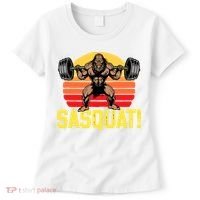 Sasquat! Leg Day Weightlifting Bigfoot Squat Funny Gym Women's T-Shirt thumb 0