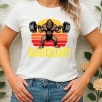 Sasquat! Leg Day Weightlifting Bigfoot Squat Funny Gym Women's T-Shirt thumb 2