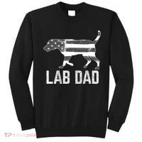 Silver Lab Dad Vintage Patriotic Labrador With American Flag Sweatshirt thumb 0