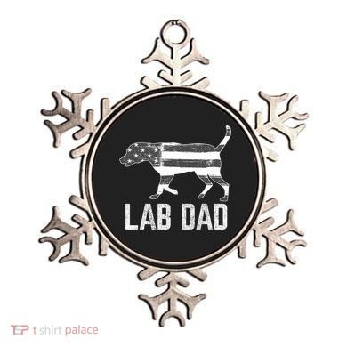 Silver Lab Dad Vintage Patriotic Labrador With American Flag Ornament