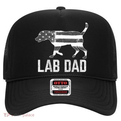 Silver Lab Dad Vintage Patriotic Labrador With American Flag Hat