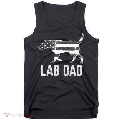 Silver Lab Dad Vintage Patriotic Labrador With American Flag Tank Top