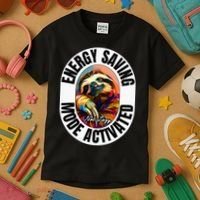 Sloth Lover Energy Saving Mode Activated Sloth Kids T-Shirt thumb 3