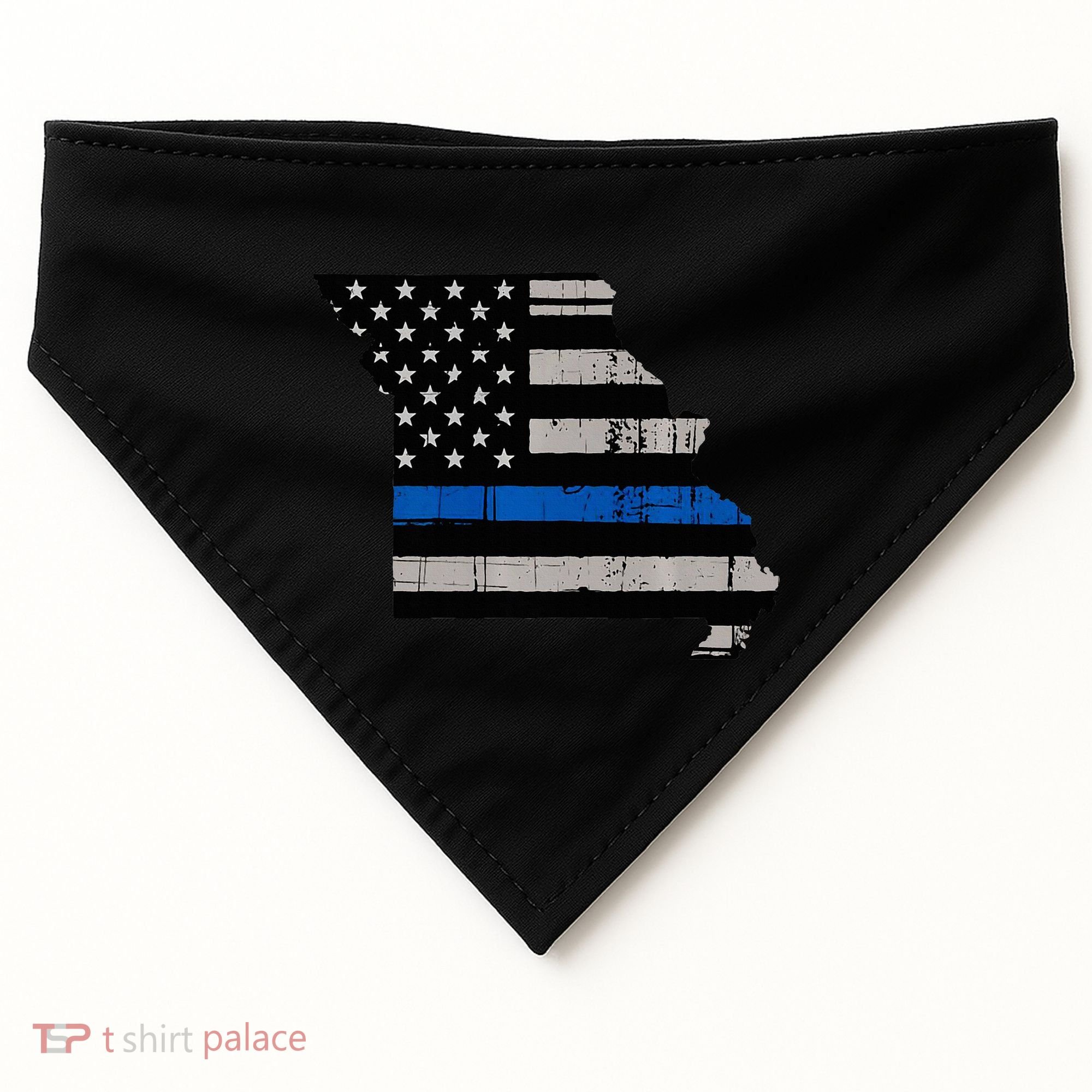 Support Law Enforcement Police Missouri Officer Blue USA-Made Doggie Bandana