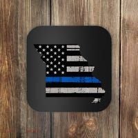 Support Law Enforcement Police Missouri Officer Blue Coaster thumb 0