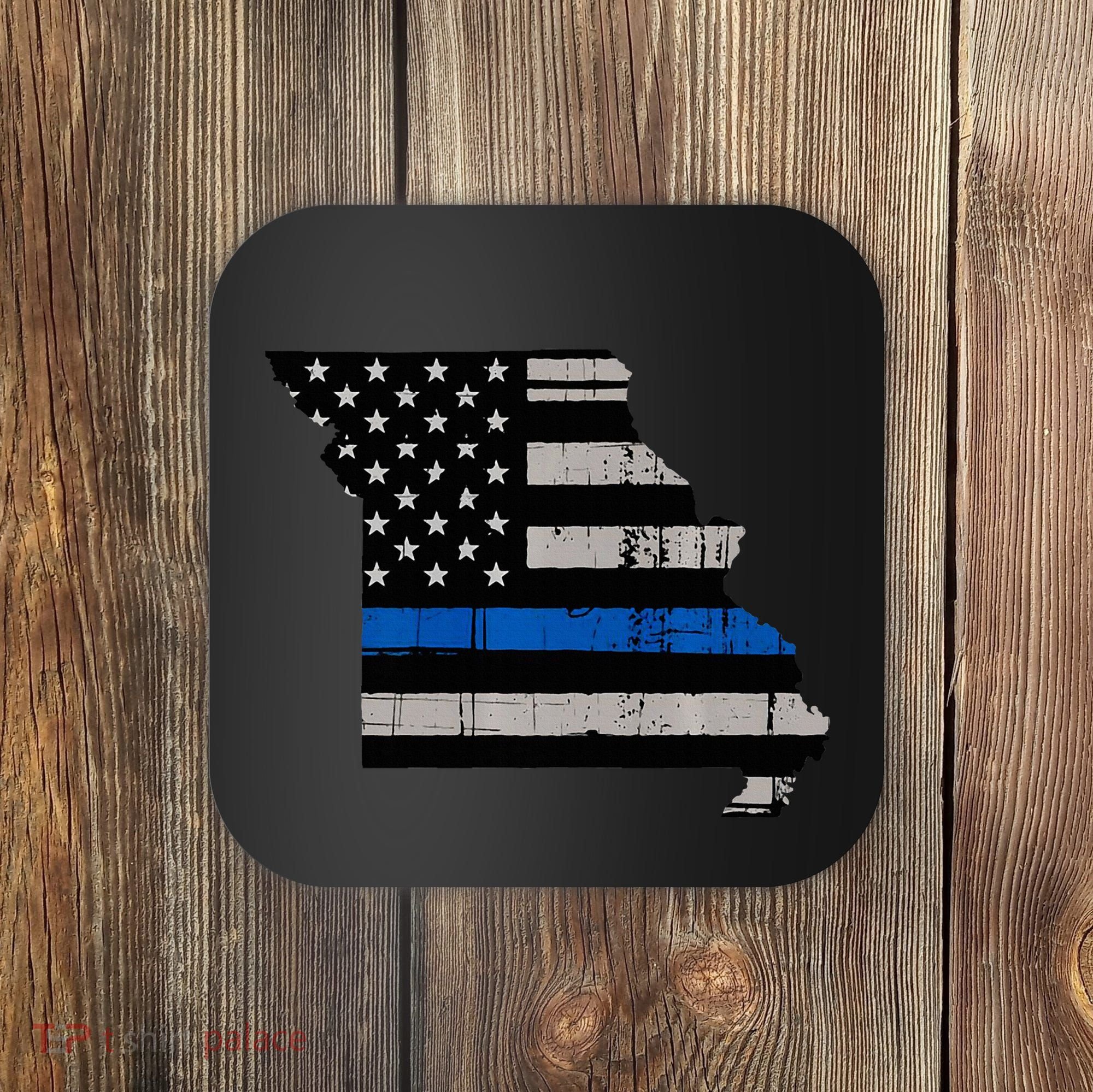 Support Law Enforcement Police Missouri Officer Blue Coaster