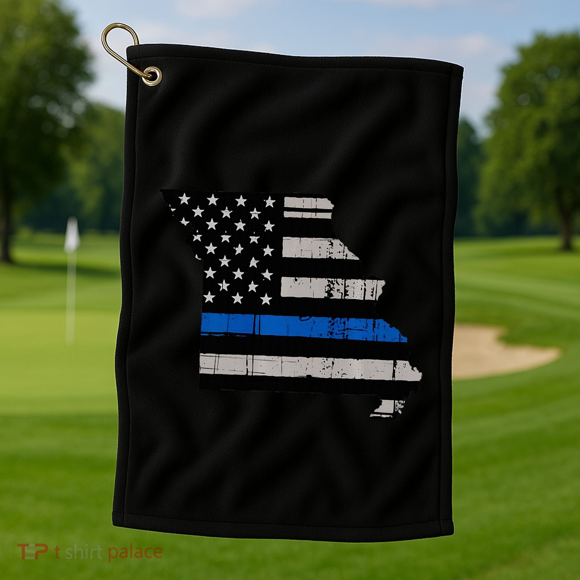 Support Law Enforcement Police Missouri Officer Blue Golf Towel
