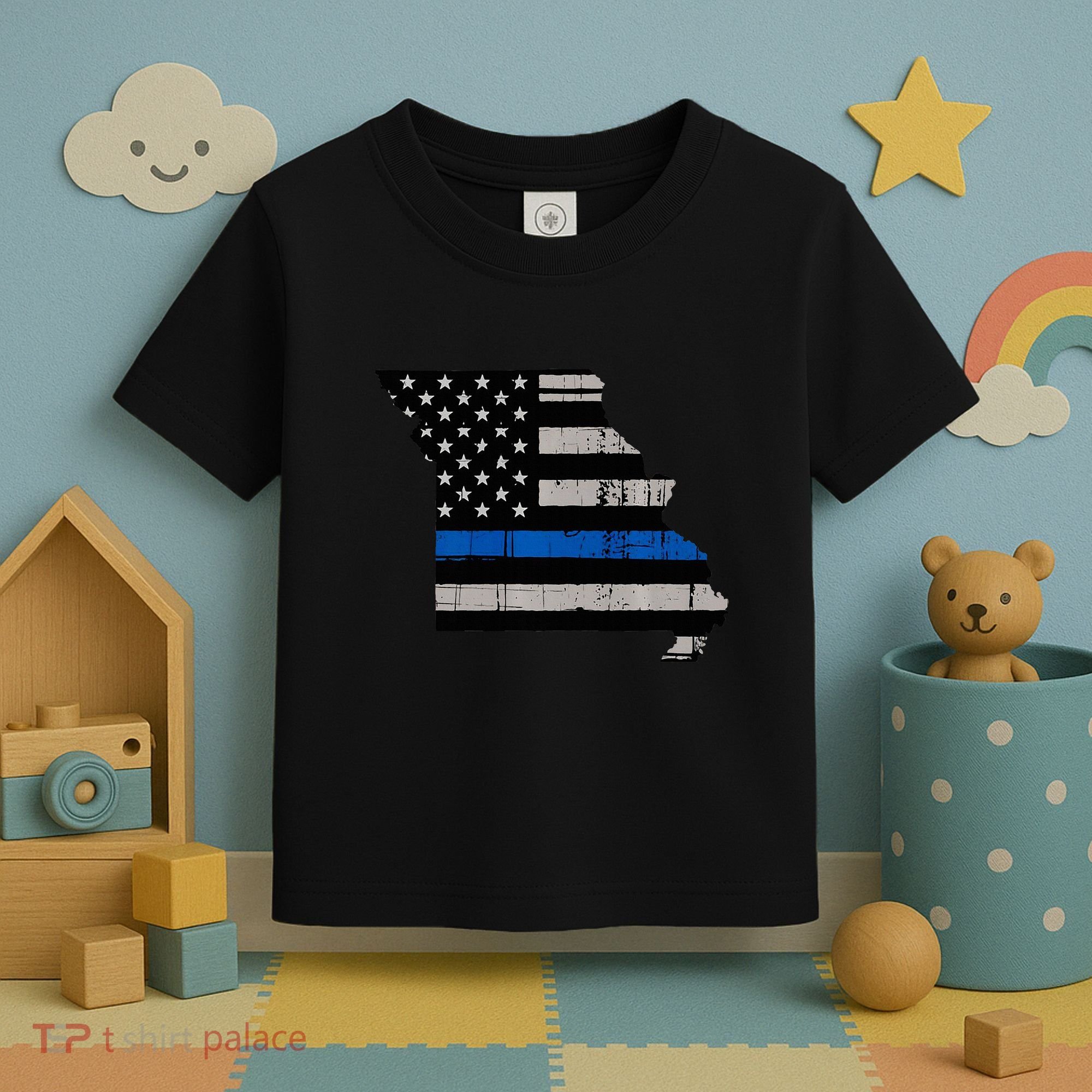 Support Law Enforcement Police Missouri Officer Blue Toddler T-Shirt