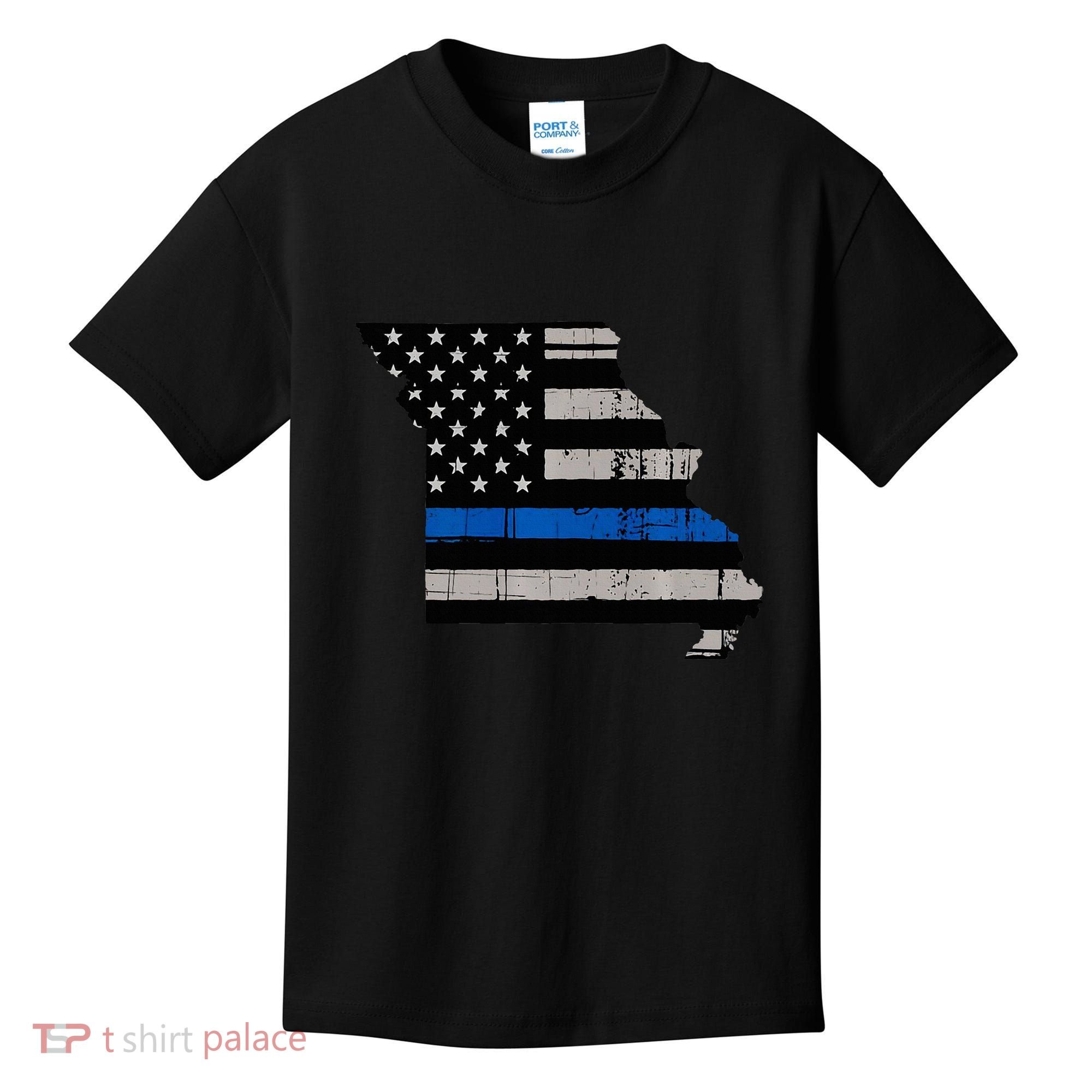 Support Law Enforcement Police Missouri Officer Blue Kids T-Shirt