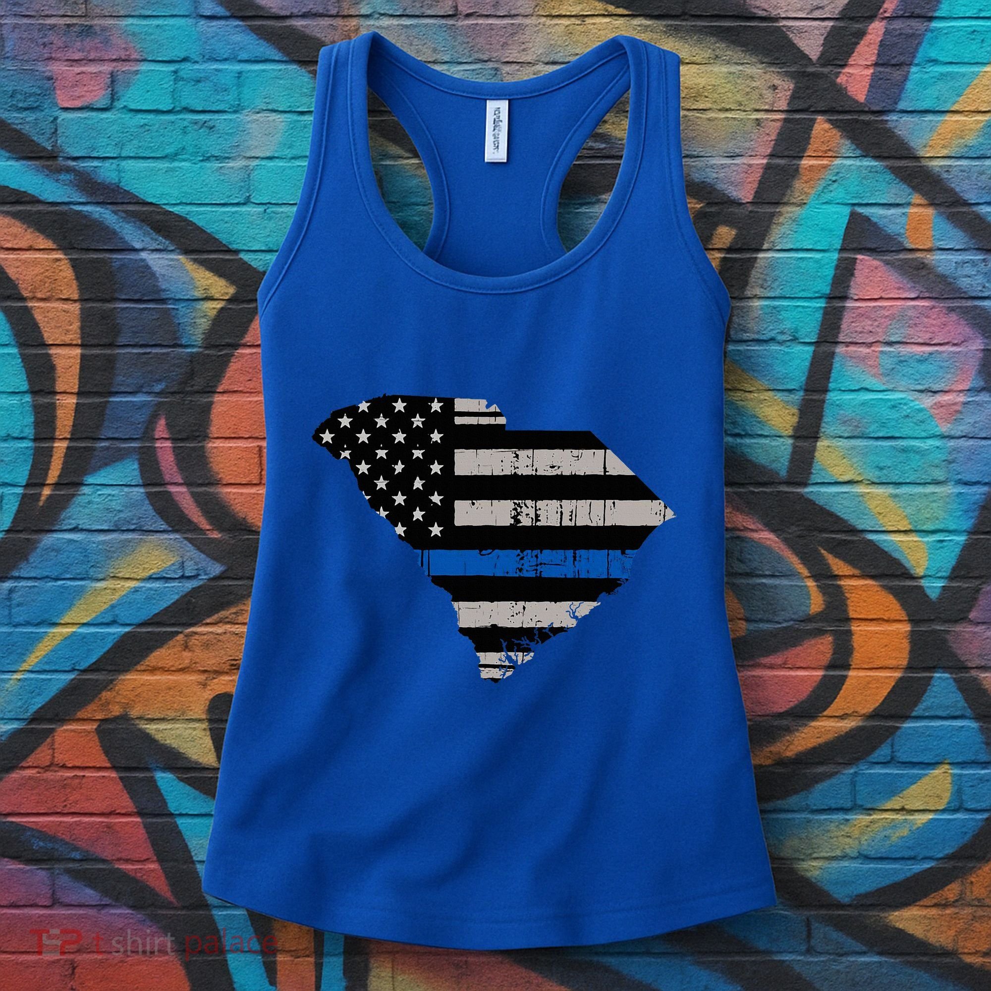 Support Law Enforcement South Carolina Police Officer Women's Tank Top