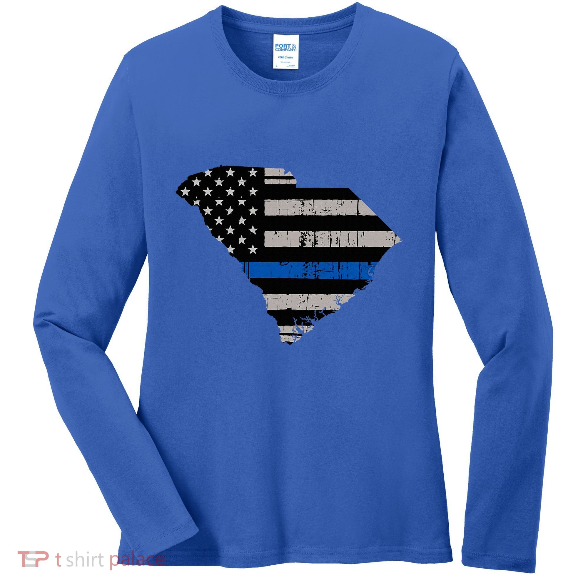 Support Law Enforcement South Carolina Police Officer Women's Long Sleeve Shirt