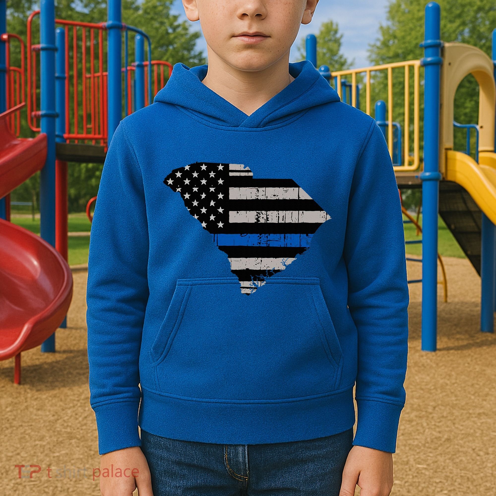 Support Law Enforcement South Carolina Police Officer Kids Hoodie