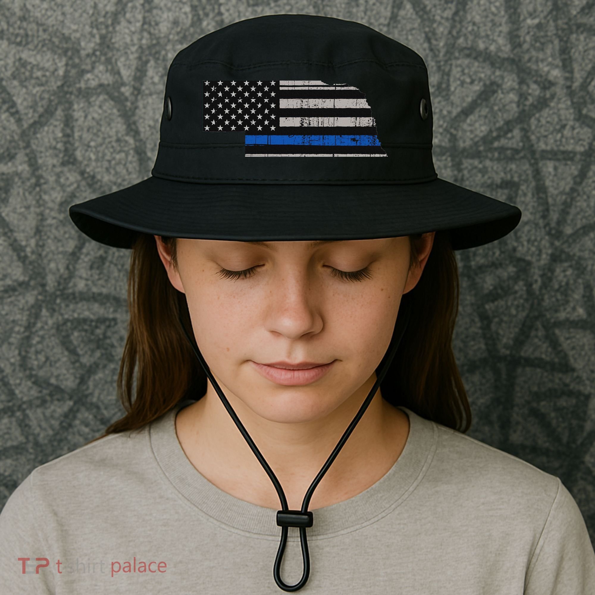 Support Law Enforcement Nebraska Police Officer Blue Bucket Hat