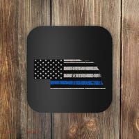 Support Law Enforcement Nebraska Police Officer Blue Coaster thumb 0